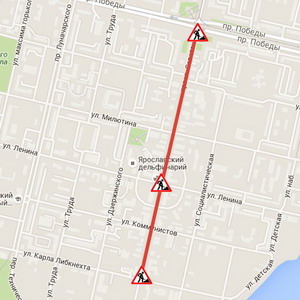 В Череповце закрыт на ремонт перекресток Советского проспекта с улицей Ленина и К. Либкнехта