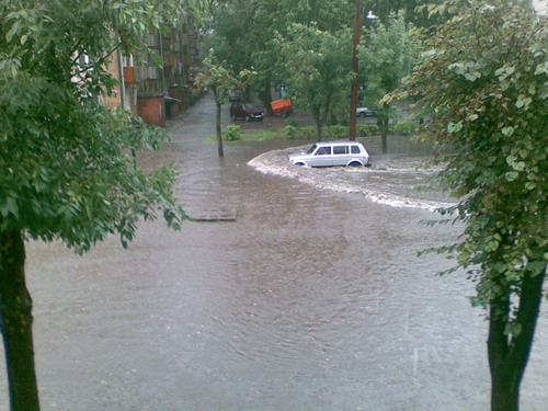 дождь гроза в Череповце проспект Строителей