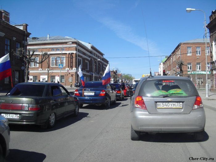 Автопробег 9 мая 2011, перекресток