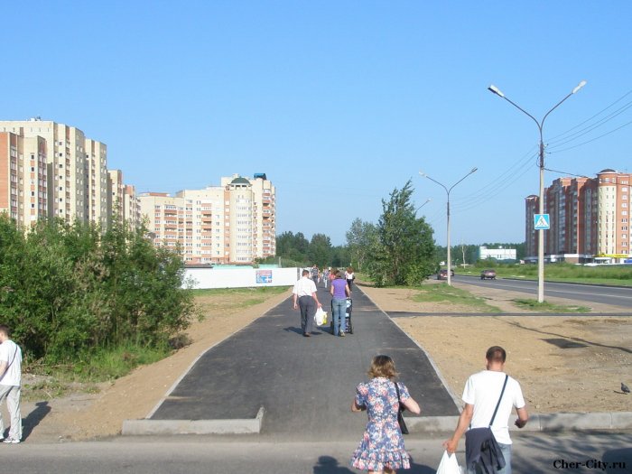 Новый тротуар на Шекснинском проспекте Новый тротуар на Шекснинском проспекте