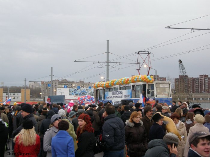Открытие Ягорбского моста, трамвай Открытие Ягорбского моста, трамвай
