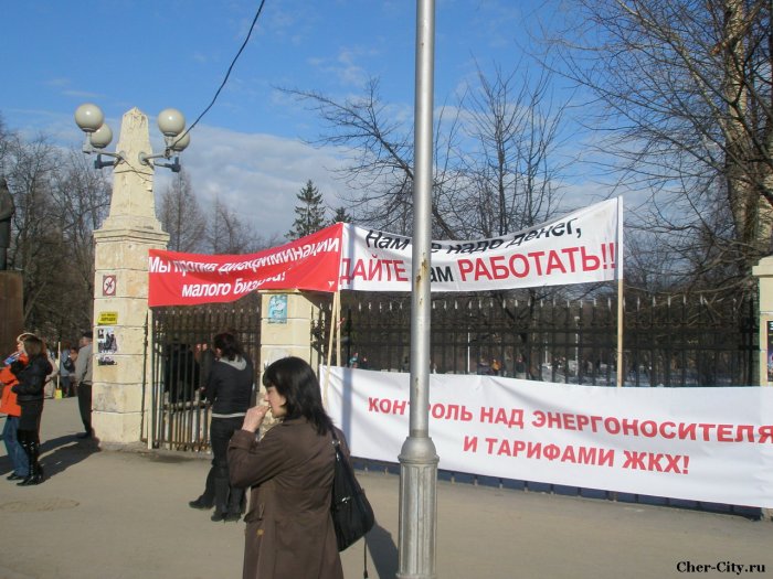 Митинг в защиту малого бизнеса, транспаранты